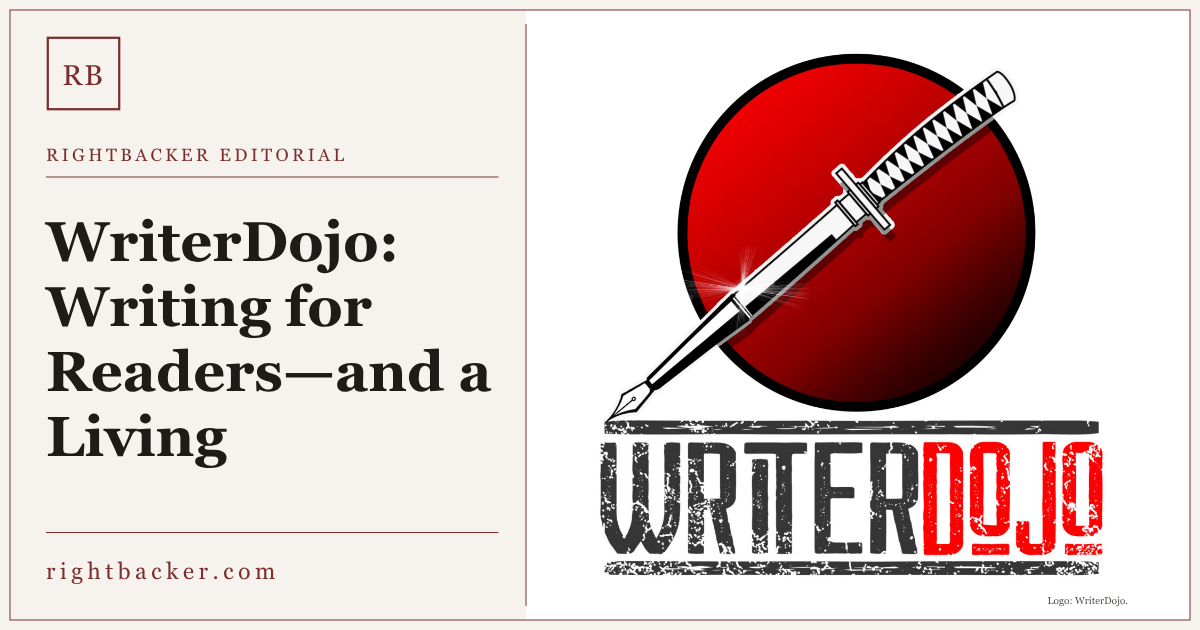 WriterDojo logo with a sword and fountain pen.